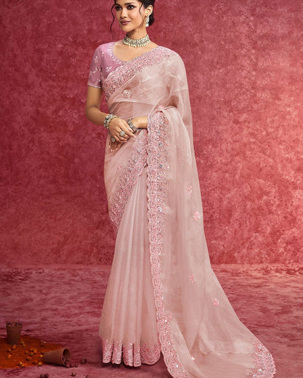 Premium Pink Pure Weave Art Silk Saree for Festive & Occasion Wear