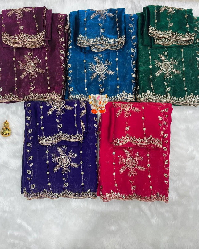 Fendy Chiffon Work Saree | Trendy Look