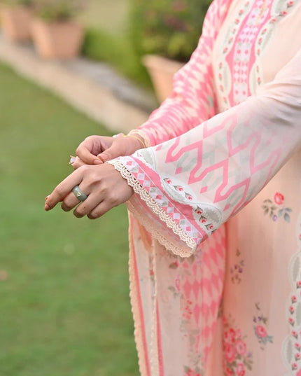 Embroidered Chanderi Suit Set - Viscose Top with Chanderi Dupatta