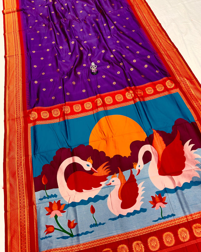 Premium Soft Silk Aarya Fancy Pallu Kadiyal Paithani Saree