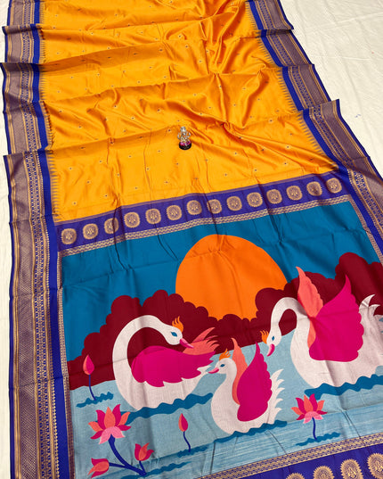 Premium Soft Silk Aarya Fancy Pallu Kadiyal Paithani Saree