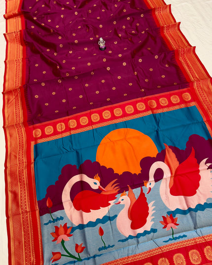 Premium Soft Silk Aarya Fancy Pallu Kadiyal Paithani Saree