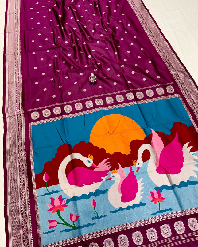 Premium Soft Silk Aarya Fancy Pallu Kadiyal Paithani Saree