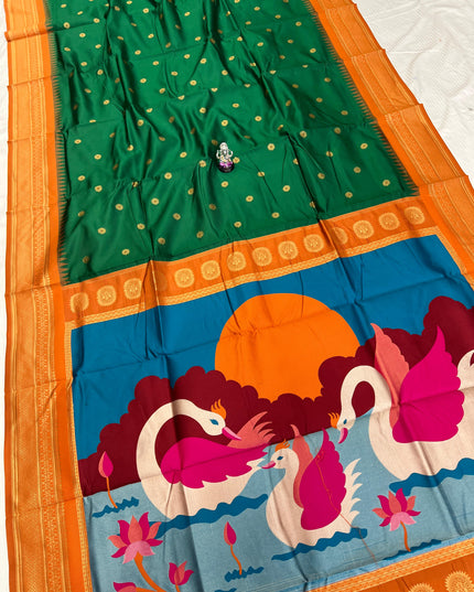 Premium Soft Silk Aarya Fancy Pallu Kadiyal Paithani Saree