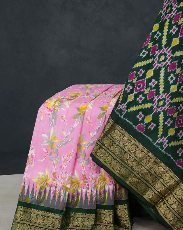 Designer Pure Silk Patola Saree with Jari Border