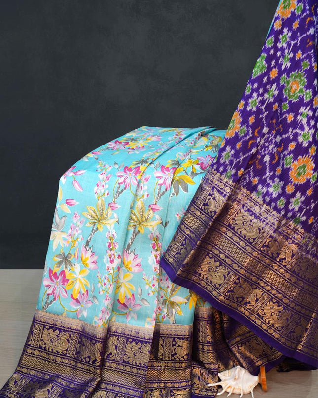 Designer Pure Silk Patola Saree with Jari Border