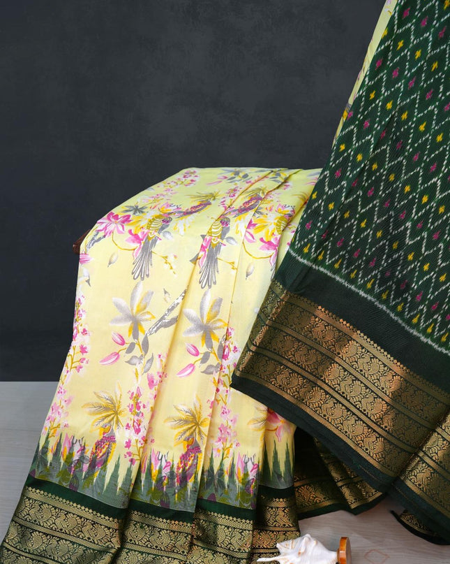 Designer Pure Silk Patola Saree with Jari Border