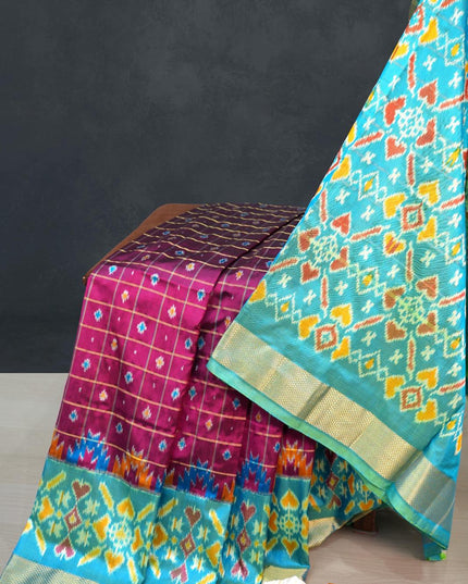 Ikkat Designer Saree with Designer Pallu and Blouse