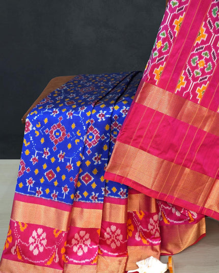 Ikkat Designer Saree with Designer Pallu and Blouse