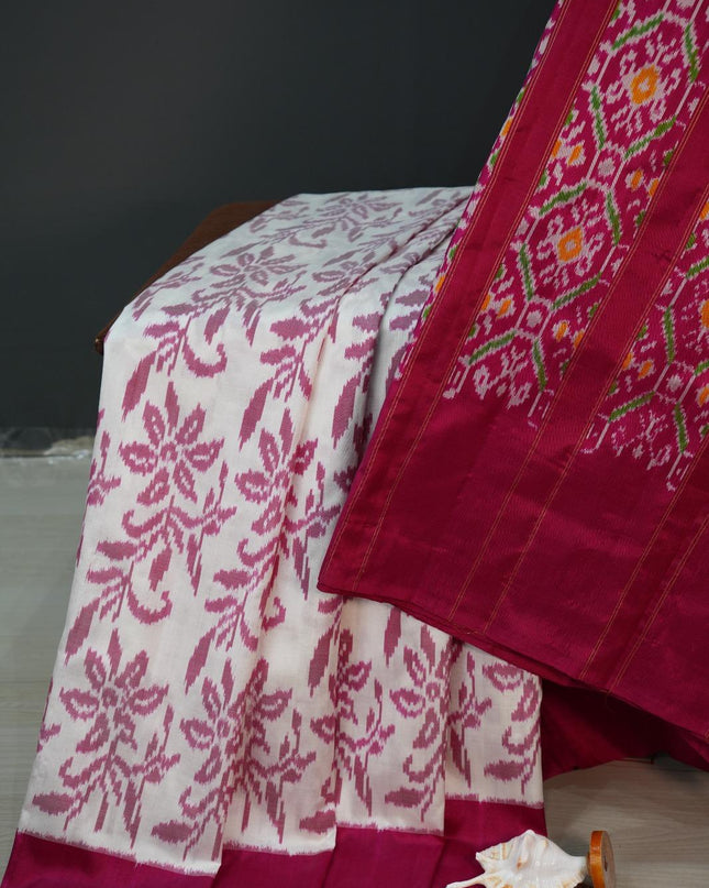 Ikkat Designer Saree with Designer Pallu and Blouse