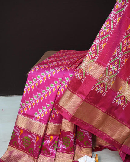 Ikkat Designer Saree with Designer Pallu and Blouse