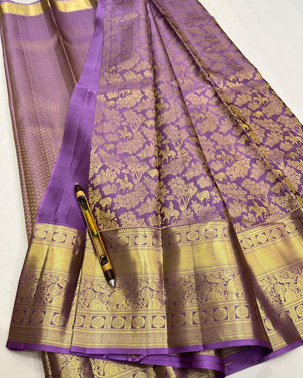 Kanchipuram Handloom Pure Silk Beautiful Full Gold Bridal Saree