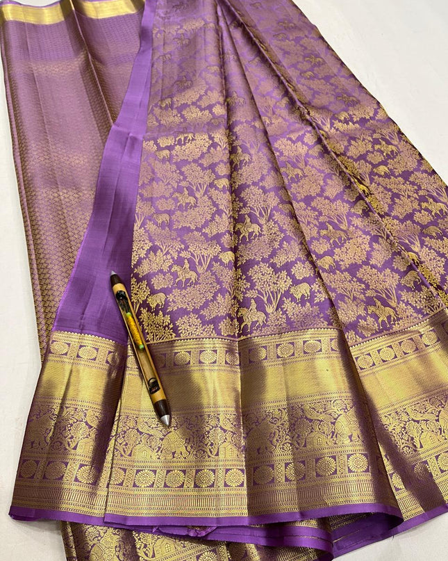 Kanchipuram Handloom Pure Silk Beautiful Full Gold Bridal Saree