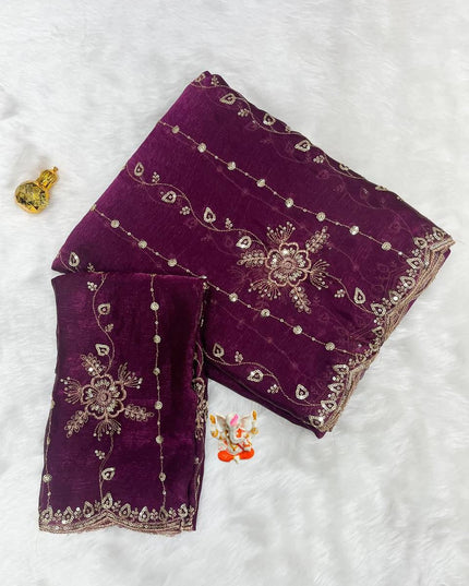 Fendy Chiffon Work Saree | Trendy Look