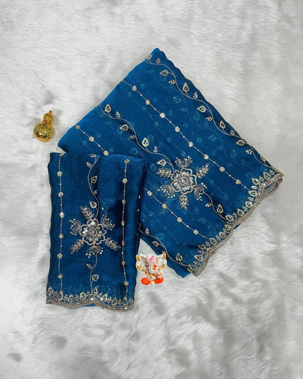 Fendy Chiffon Work Saree | Trendy Look