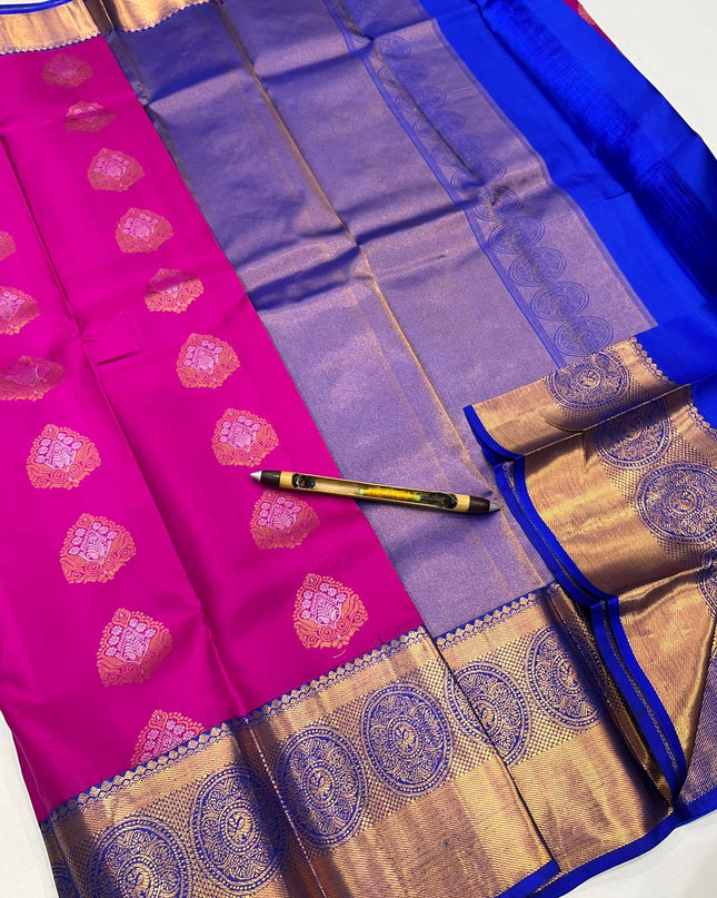 Kanchipuram Pure Korvai Silk Saree with Fancy Butta & Big Border