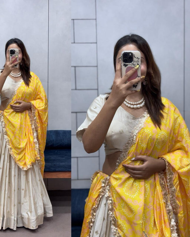 Silver embroidered designer lehenga choli with dupatta fully stitched festive wear