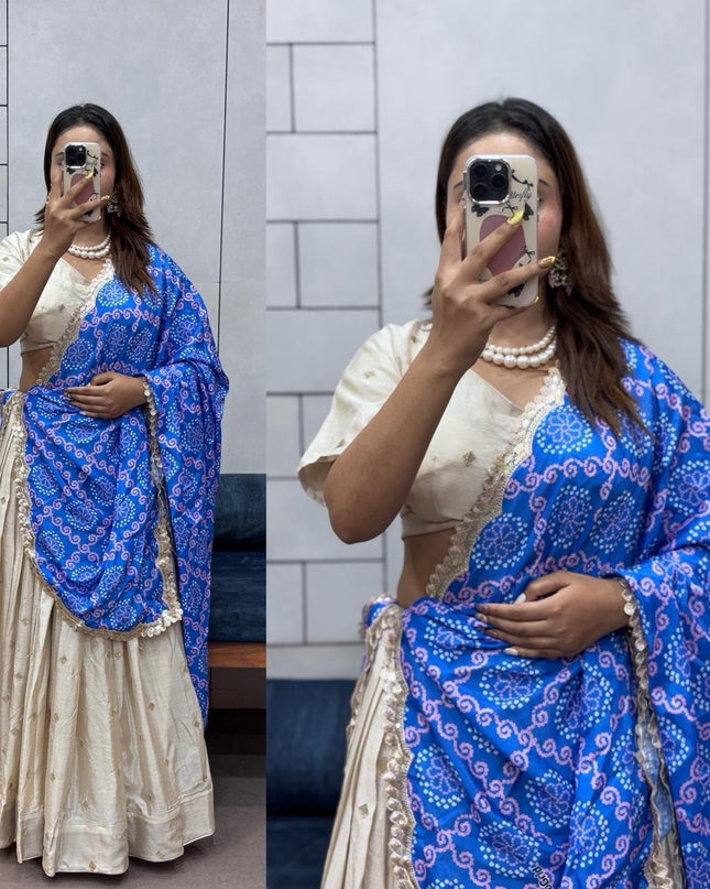 Silver embroidered designer lehenga choli with dupatta fully stitched festive wear