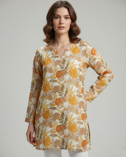 Short Kurti | Heavy Maslin Digital Print