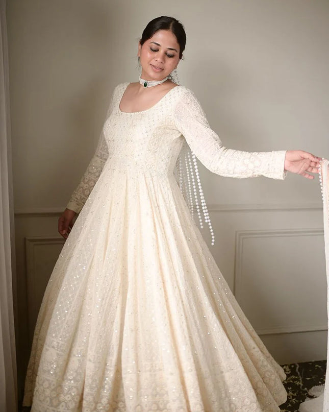 Lucknowi Special Premium Readymade Anarkali Suit Set