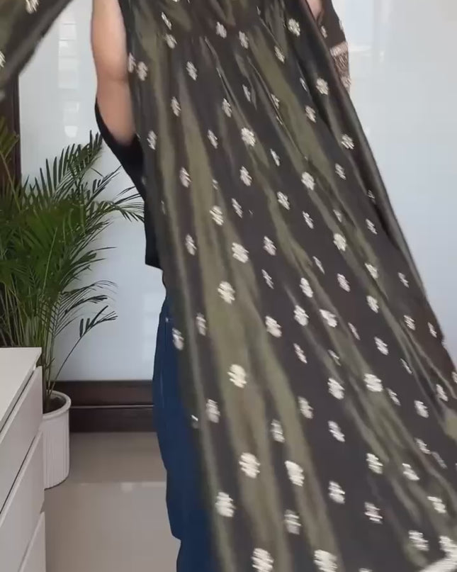 Premium Readymade Chinon Silk Anarkali Suit Set